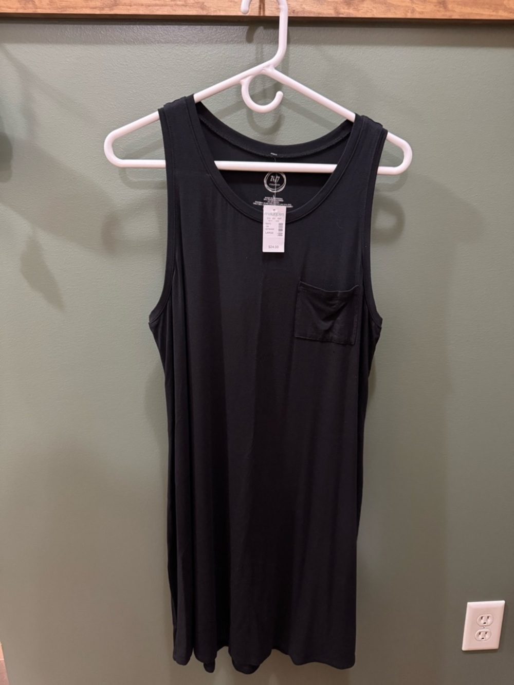 Maurices Black Sleeveless Tank Dress with Chest Pocket